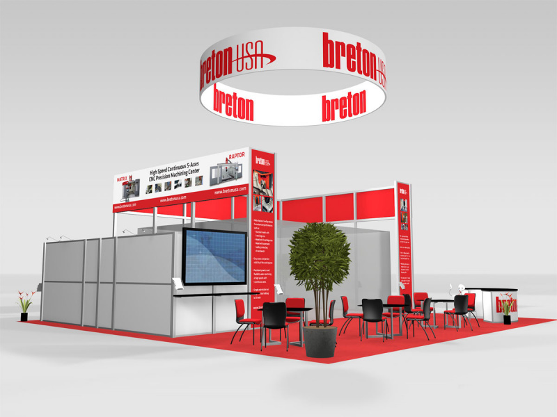 Rendering of a large trade show booth