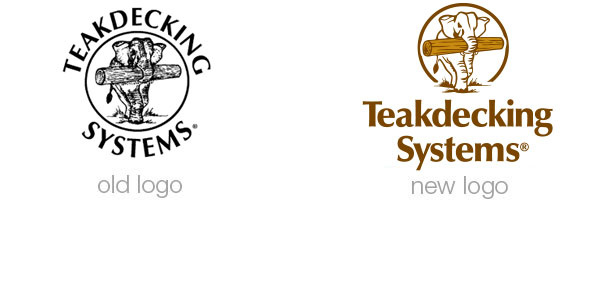 Before and after of Teak Decking Systems logo